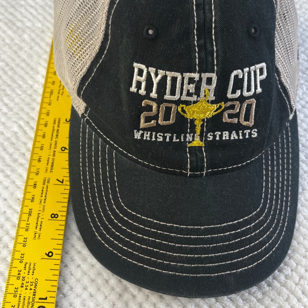 Ahead Ryder Cup 2020 Whistling Straits Trucker Hat Black Tan Snapback Gentian - Picture 2 of 6
